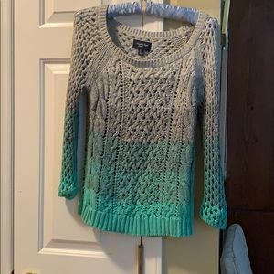 Gray and Mint ombré Knitted Sweater